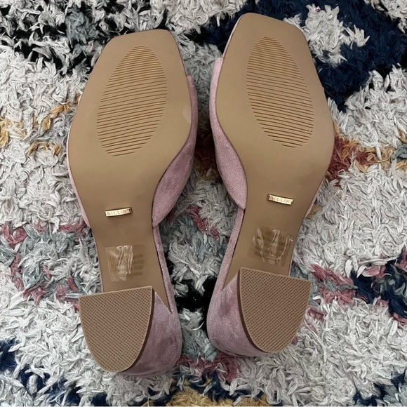 Petal & Pup Billini Quinea Dusty Rose Pink Suede Mid Peep Toe Mule Heels 9 - Picture 5 of 5